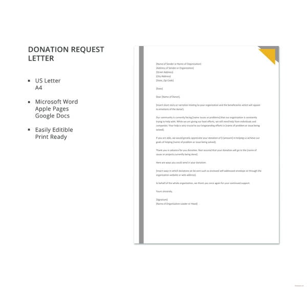 donation request letter format