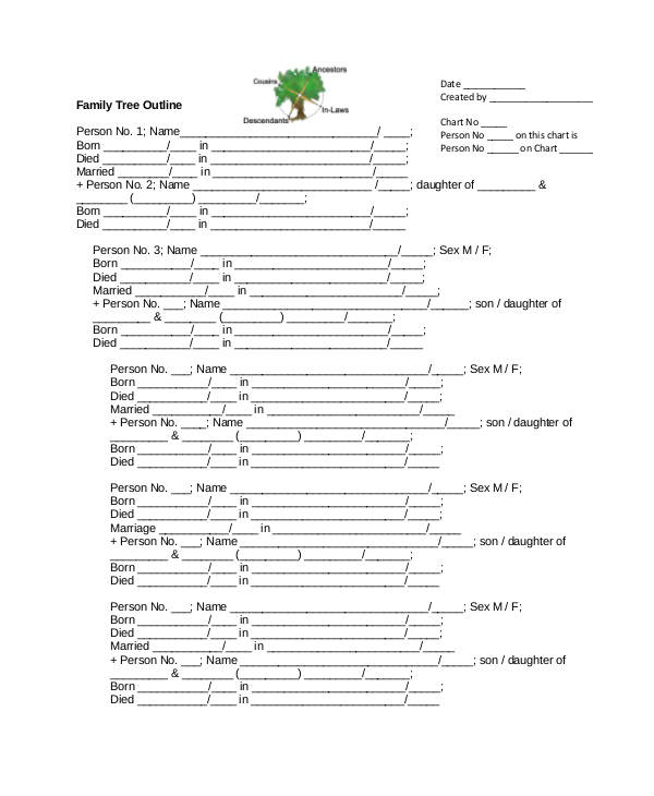 family tree outline