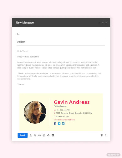 fashion designer email signature templates