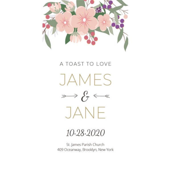 floral wedding tag template