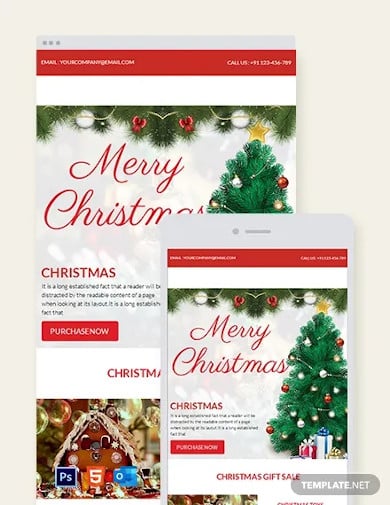 free christmas gift sale newsletter template