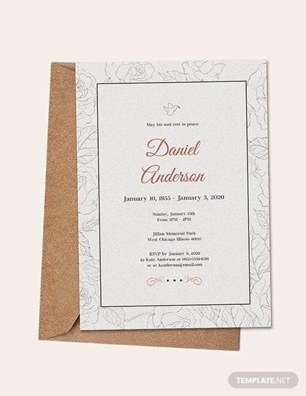 free simple funeral invitation template