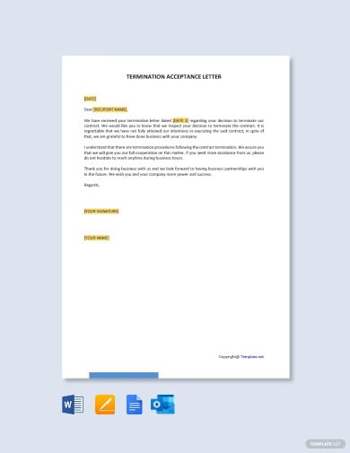 free termination acceptance letter template