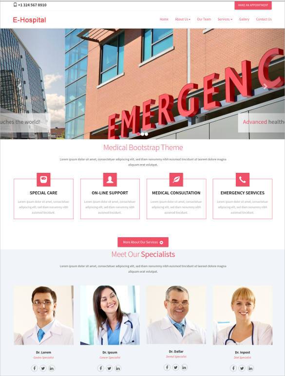20 Medical Bootstrap Themes And Templates