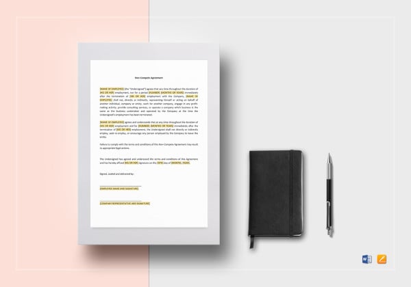 general non compete agreement template