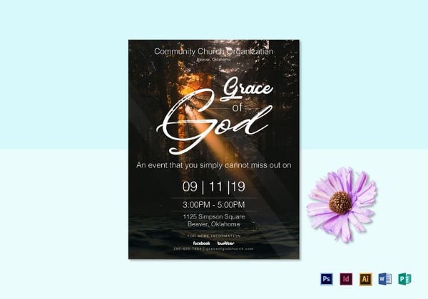 grace of god flyer template in ipages for mac