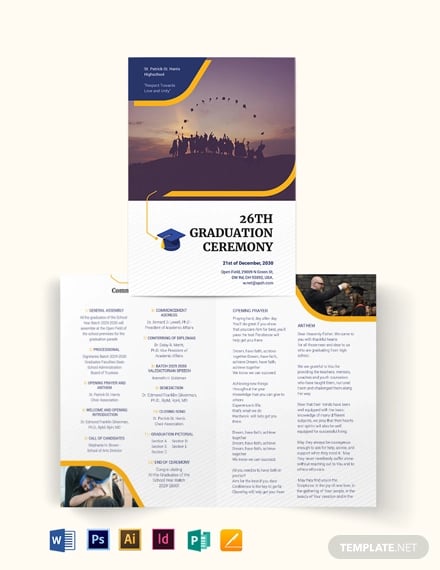 graduation bi fold brochure template