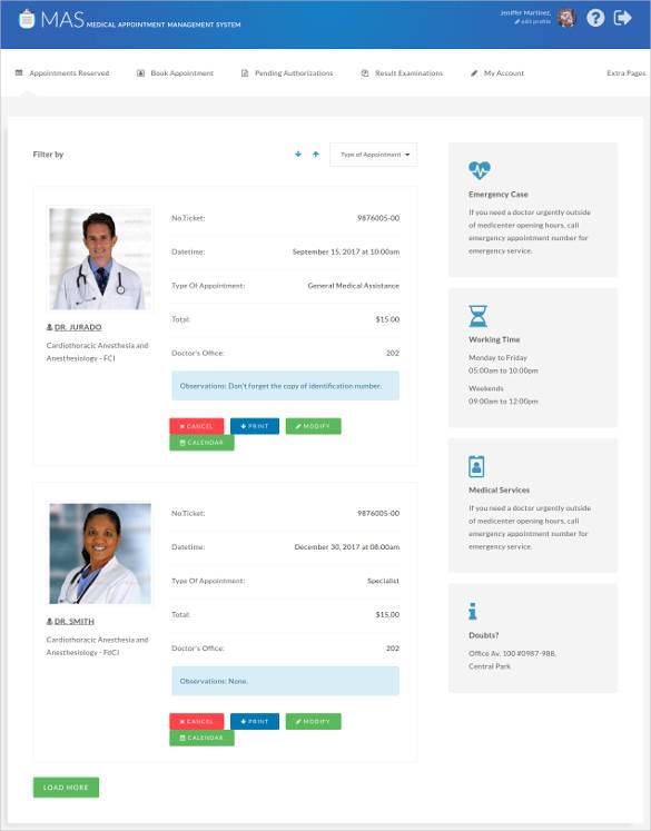 hospital management system bootstrap template