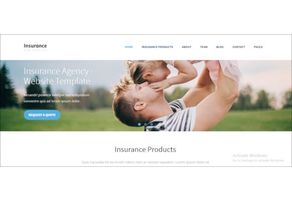 insurance agency html5 website template