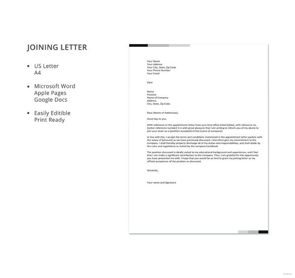 joining letter template