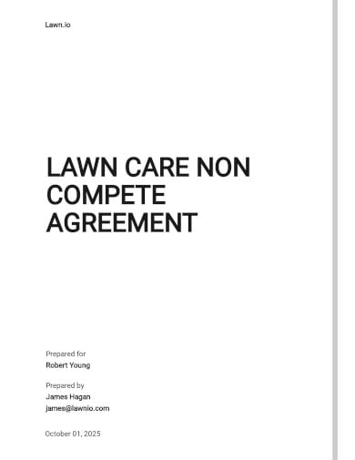lawn care non compete agreement template