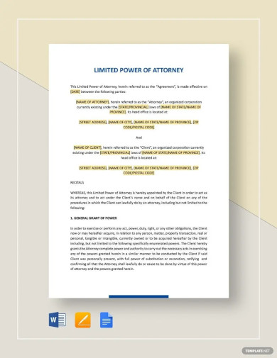 Power of Attorney - 15+ Word, PDF Documents Download