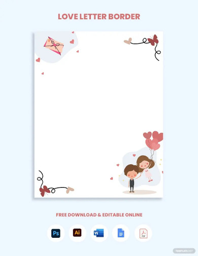 Love Letter Printable, A4 and Letter Size, Love Letter Paper