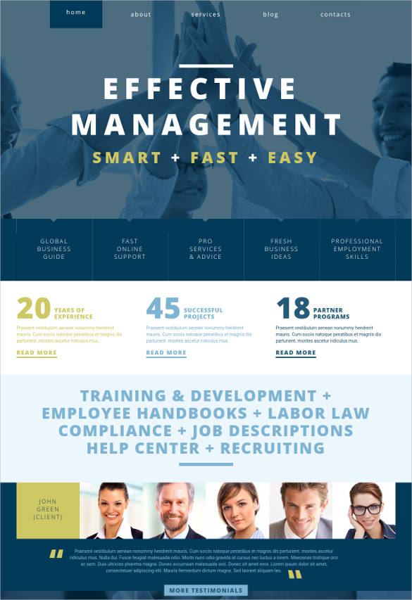 management company php responsive theme