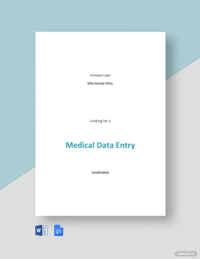 medical data entry job description template