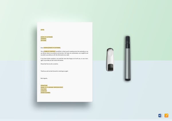 meeting thank you letter template