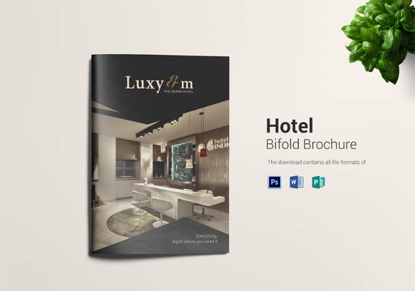 printable hotel bi fold brochure template