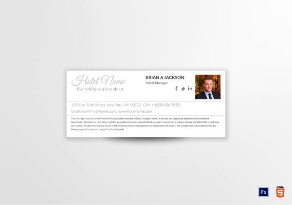 printable hotel manager email signature