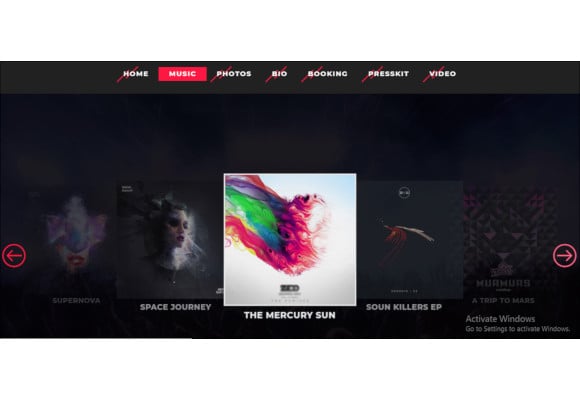 professional one page music php theme