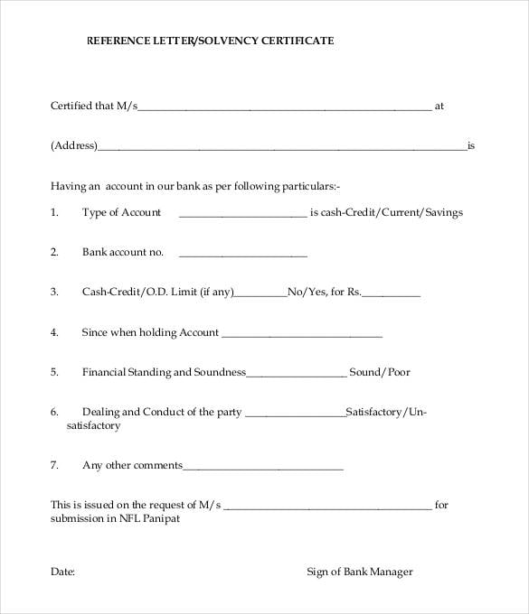 reference letter certificate sample pdf
