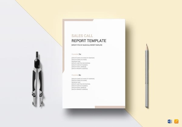 sales call report template in word