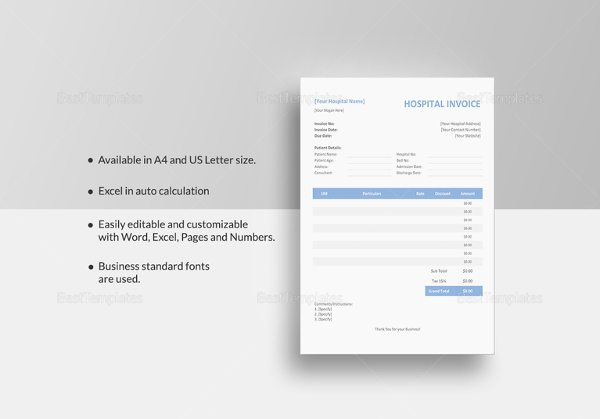simple medical invoice template