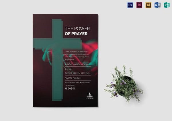 the power of prayer church flyer template