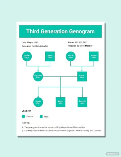 third generation genogram tree template