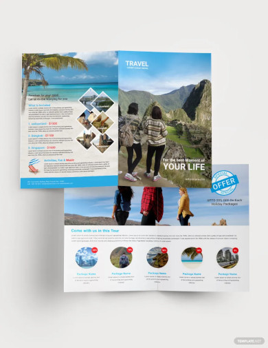 travel agency bi fold brochure templates