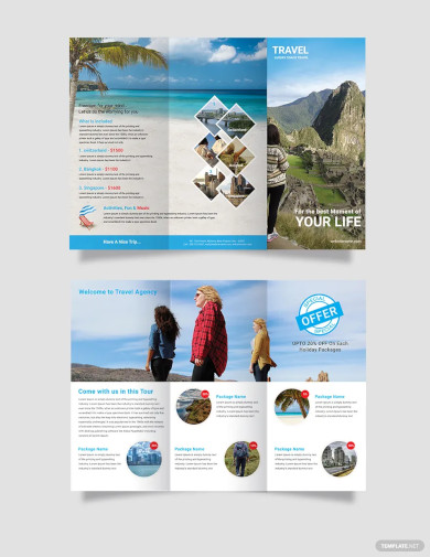 travel agency tri fold brochure template