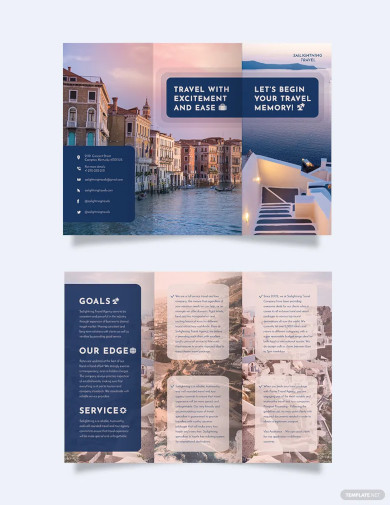 travel company tri fold brochure template