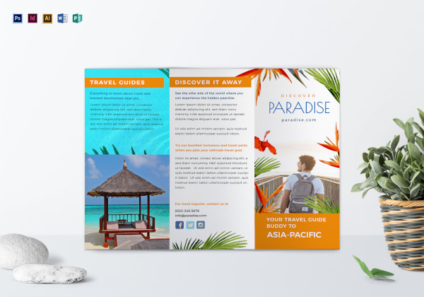 travel tri fold brochure templates