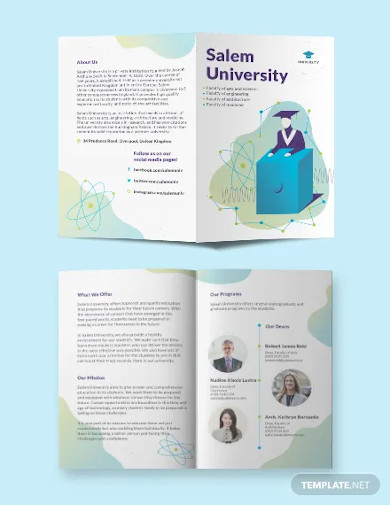 university bi fold brochure template