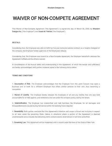 Non Compete Agreement Template - 27+ Free Word, PDF Format | Free ...