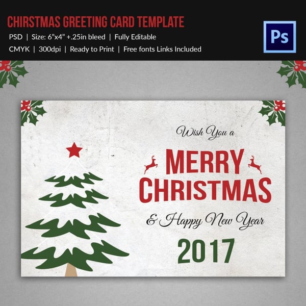 happy christmas greeting card template
