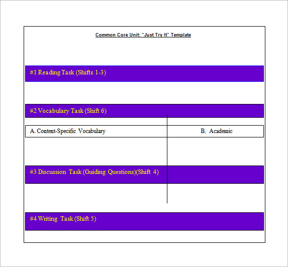 Common Core Lesson Plan Template 8 Free Word Excel PDF Format Download 