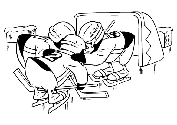 hockey players planning coloring page