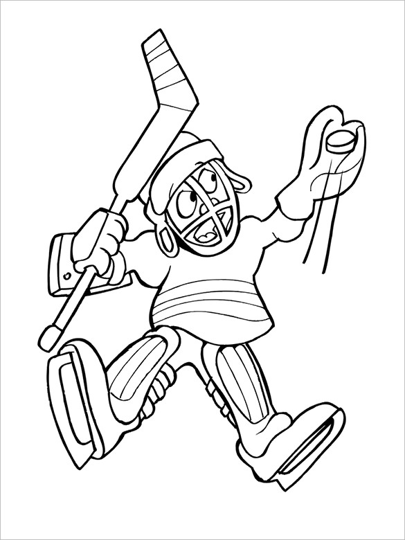 goalie hockey coloring page