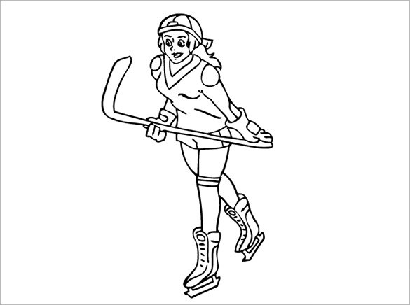 girl hockey print page