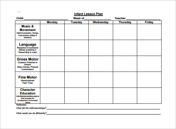 infant toddler lesson plan pdf free download