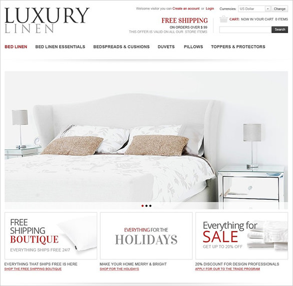 luxury linen home decor virtuemart theme