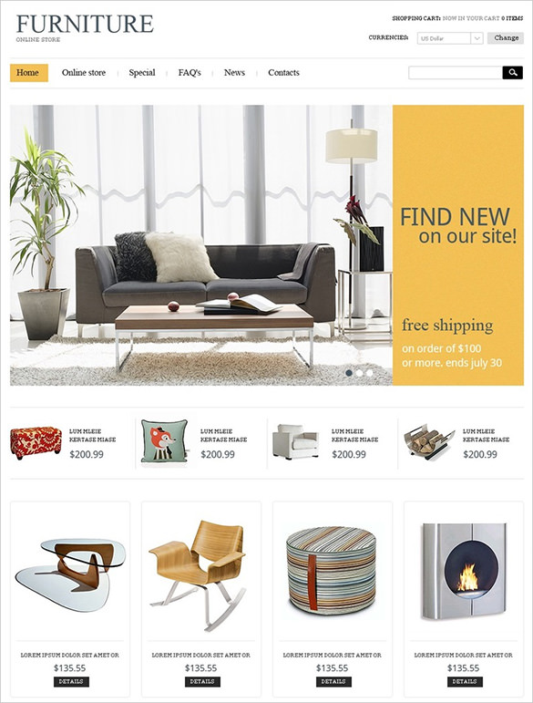 furniture online home decor virtuemart theme