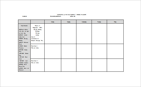 common core weekly lesson plan word free downloads