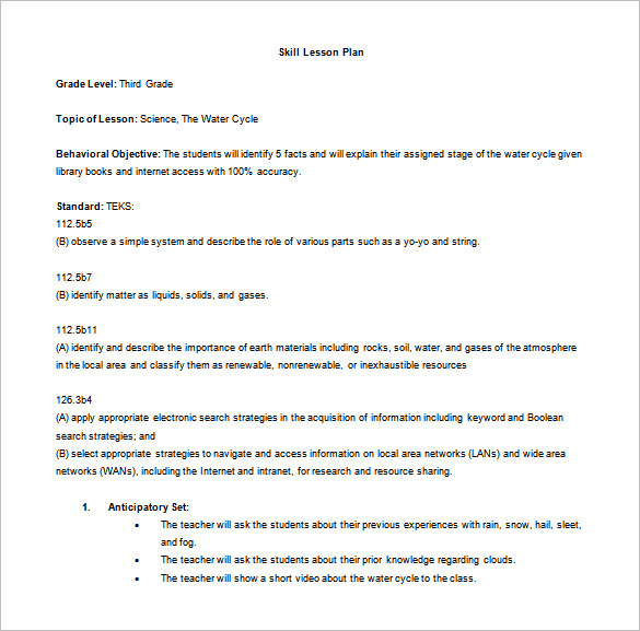 madeline hunter lesson plan science free word template