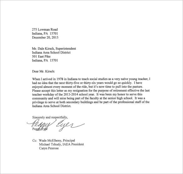 teacher resignation letter for superintendent free pdf download min