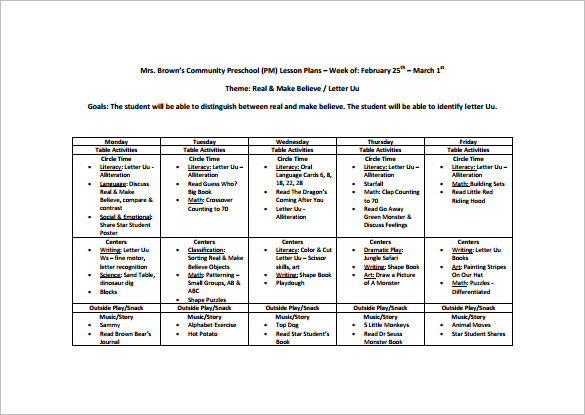 Kostenlose Community preschool pm Unterrichtspläne PDF-Vorlage