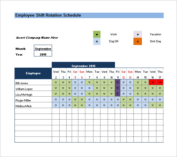 19+ Rotating/Rotation Shift Schedule Templates Docs, Excel, PDF