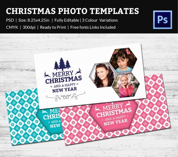 christmas holiday photo postcard template psd download