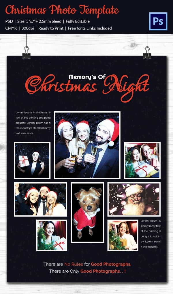 christmas photo card selection premium template