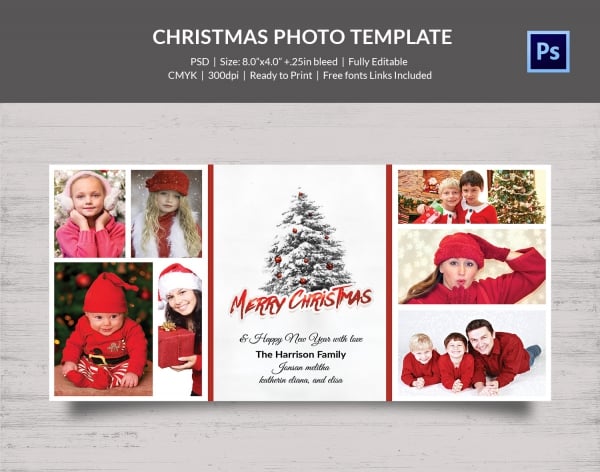 christmas holiday snowflake red photo card
